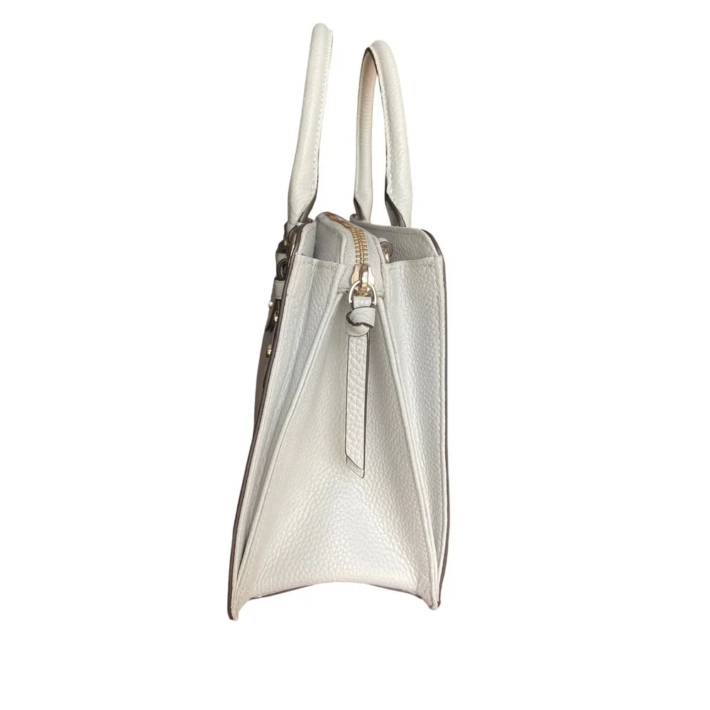 Kate Spade NY Staci Medium Satchel Light Grey Pebbled Leather Handbag WKRU6951 - Picture 3 of 5
